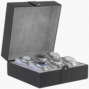 Rolex 6 Watch Leather Case 3D model