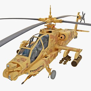 3d model ah-64 apache 3 helicopter