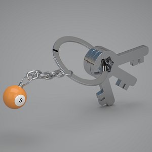 5 Snooker Ball with Keychain 3D model