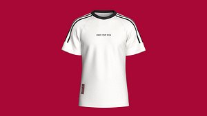 3D Men Striped Raglan T-Shirt With Patch