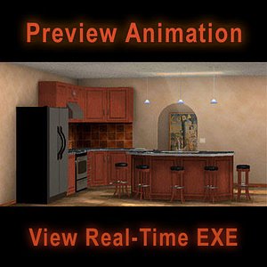 3D Low Poly Kitchen Model