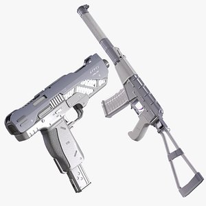 AS VAL TYPE III RIFLE x MIDNIGNT X PISTOL NETBLUE EDITION STELL TECH 3D model