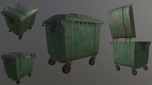 3D Street Trash Can Dumpster animation model