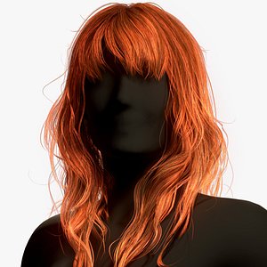 Real-time Hair model Female long 1