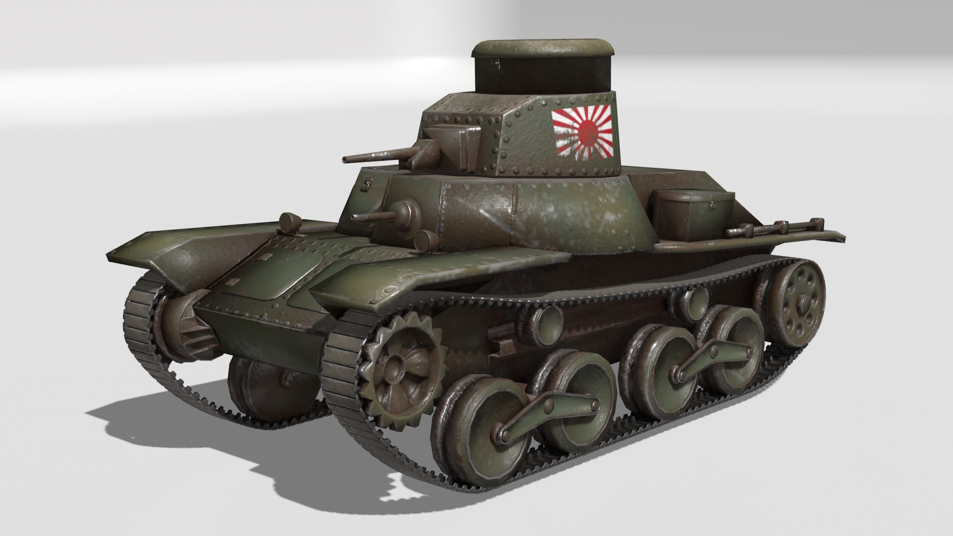 3D Old Japanese Tank Model 95 - TurboSquid 2339681