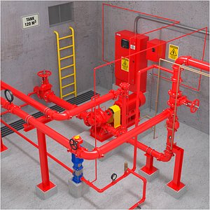 3D Fire Protection System model