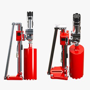 3D model Concrete Diamond Core Cutting Drill Machine