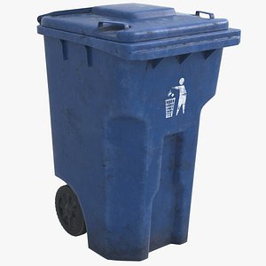 Recycle Bin Blue HD 3D model