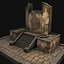 Un pedestal con escalones.
