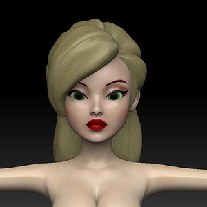 3D girl hairstyle hair