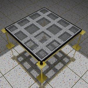 Perforated Raised Floor with Pedestals and Stringer 2