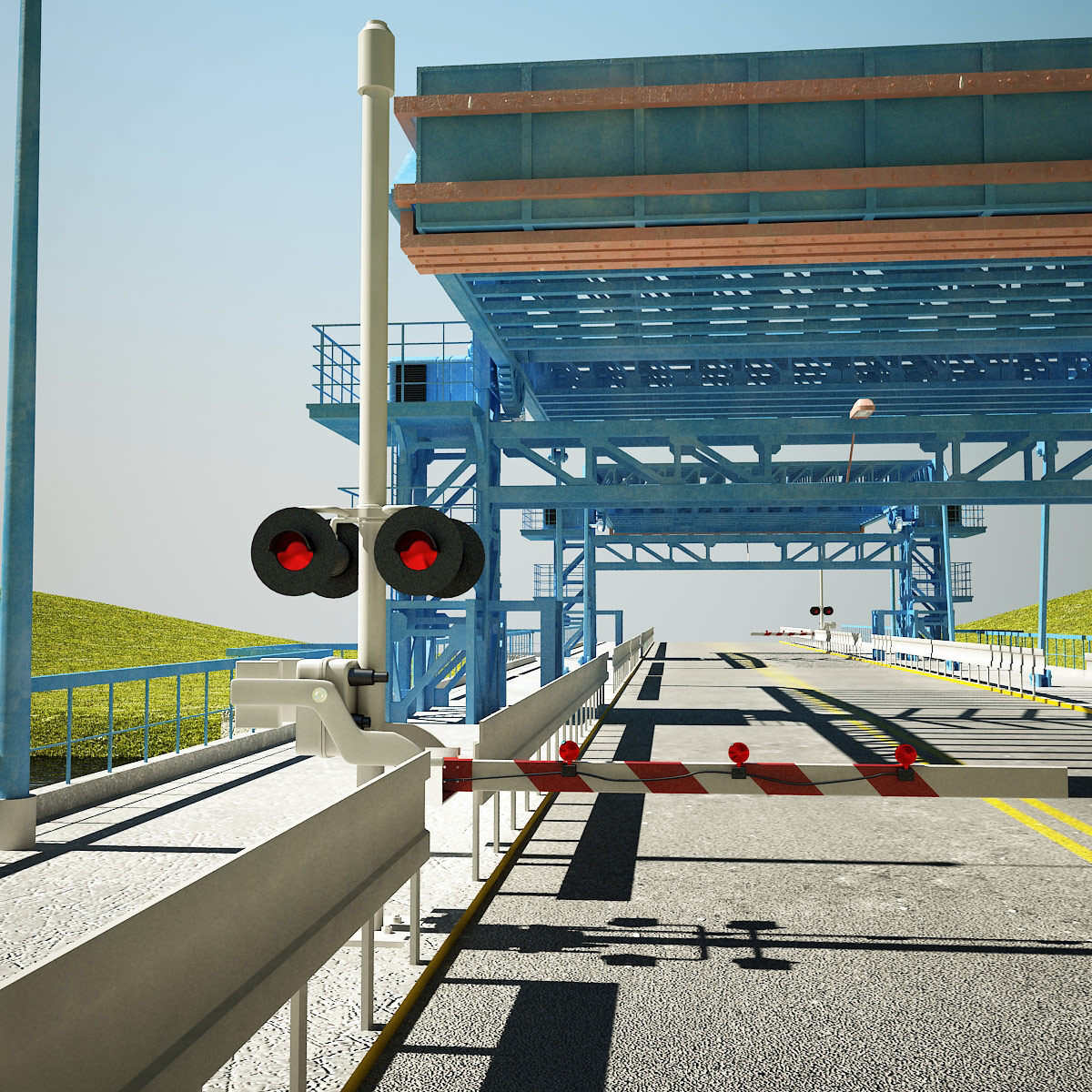 3d double drawbridge model