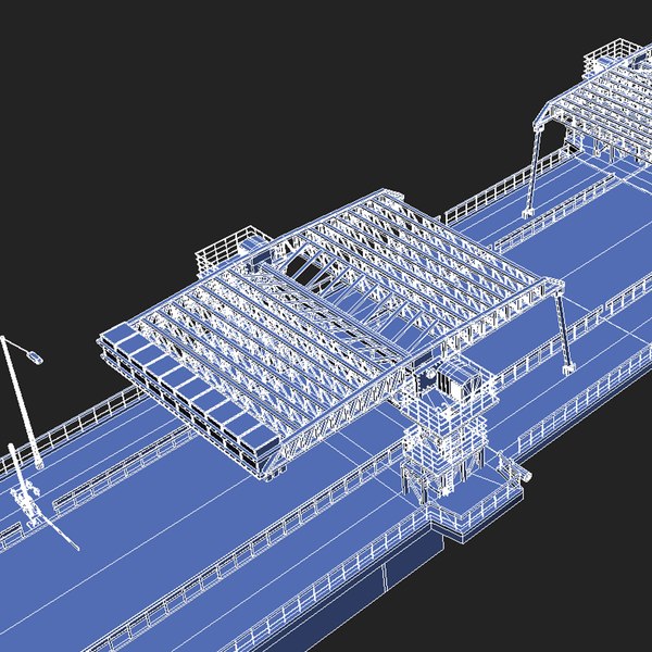 3d double drawbridge model