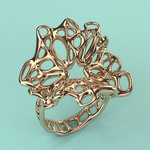 3D model Jewelry Design Flower Lace Ring Printable STL