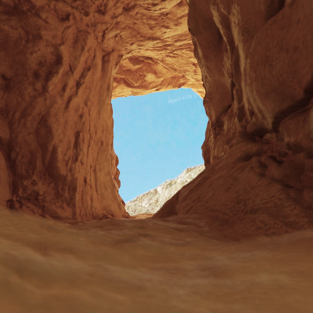 Realistic Cave Orange 3D model preview