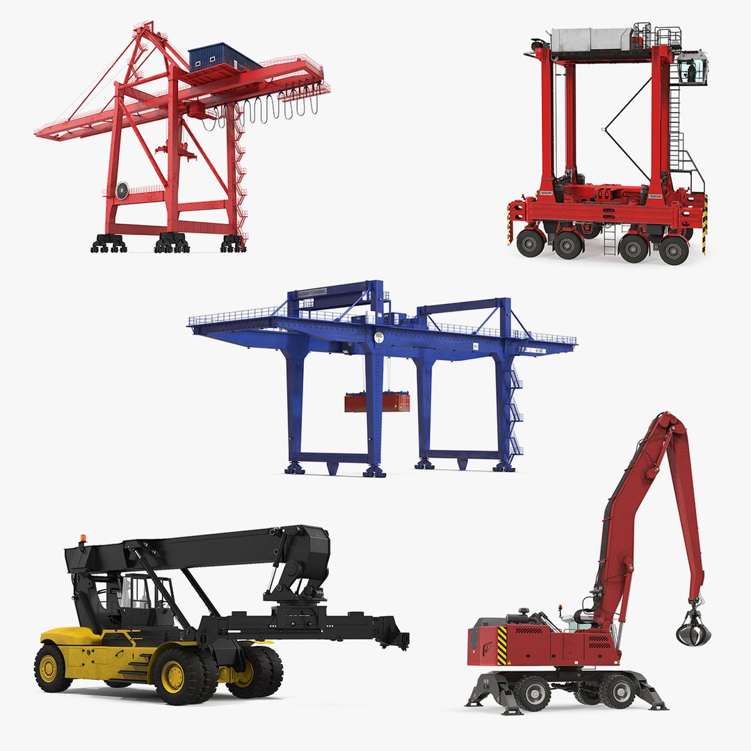Port Cranes 3D Models Collection 4 3D model preview