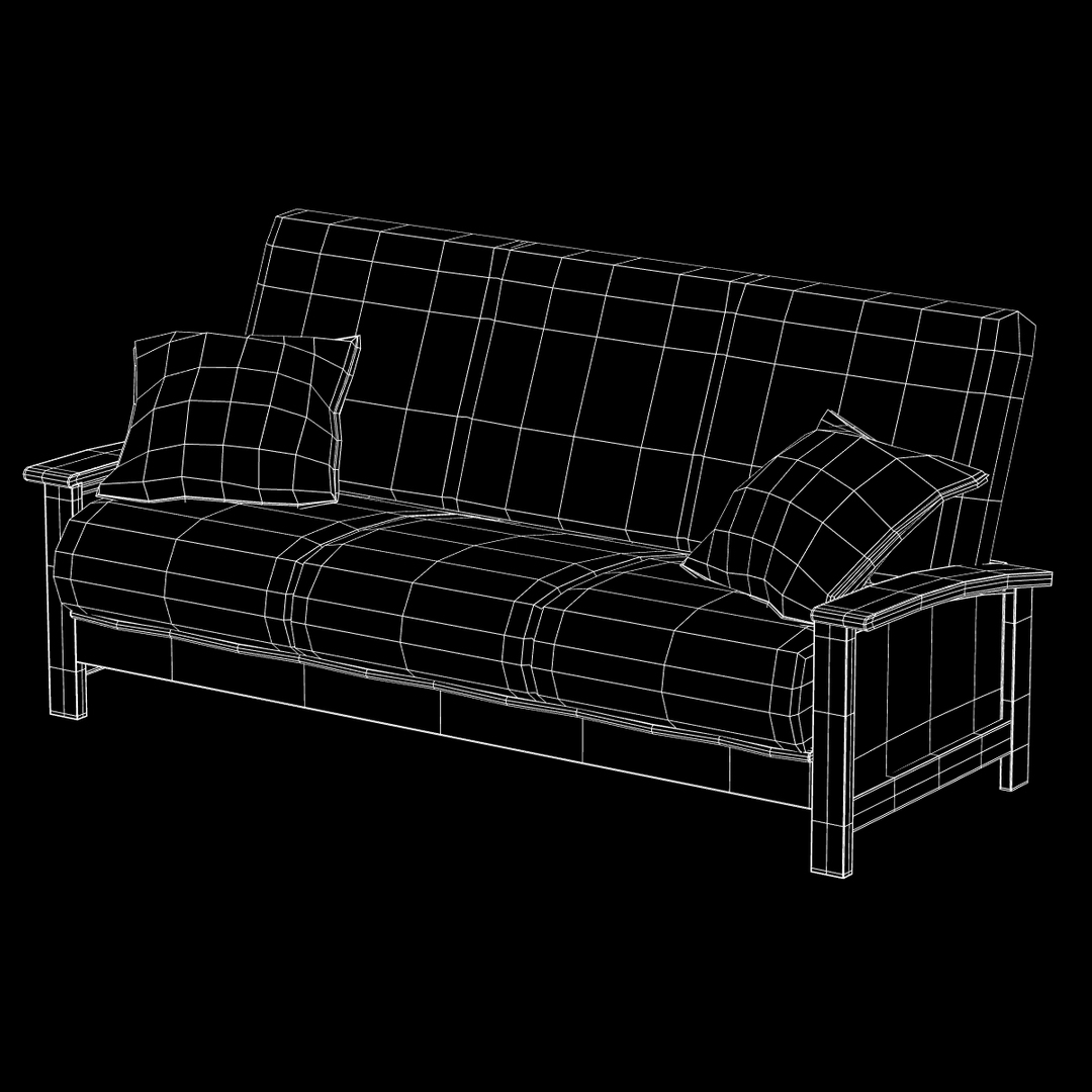 3d Model Couch Cloth Wood