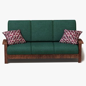 3d model couch cloth wood