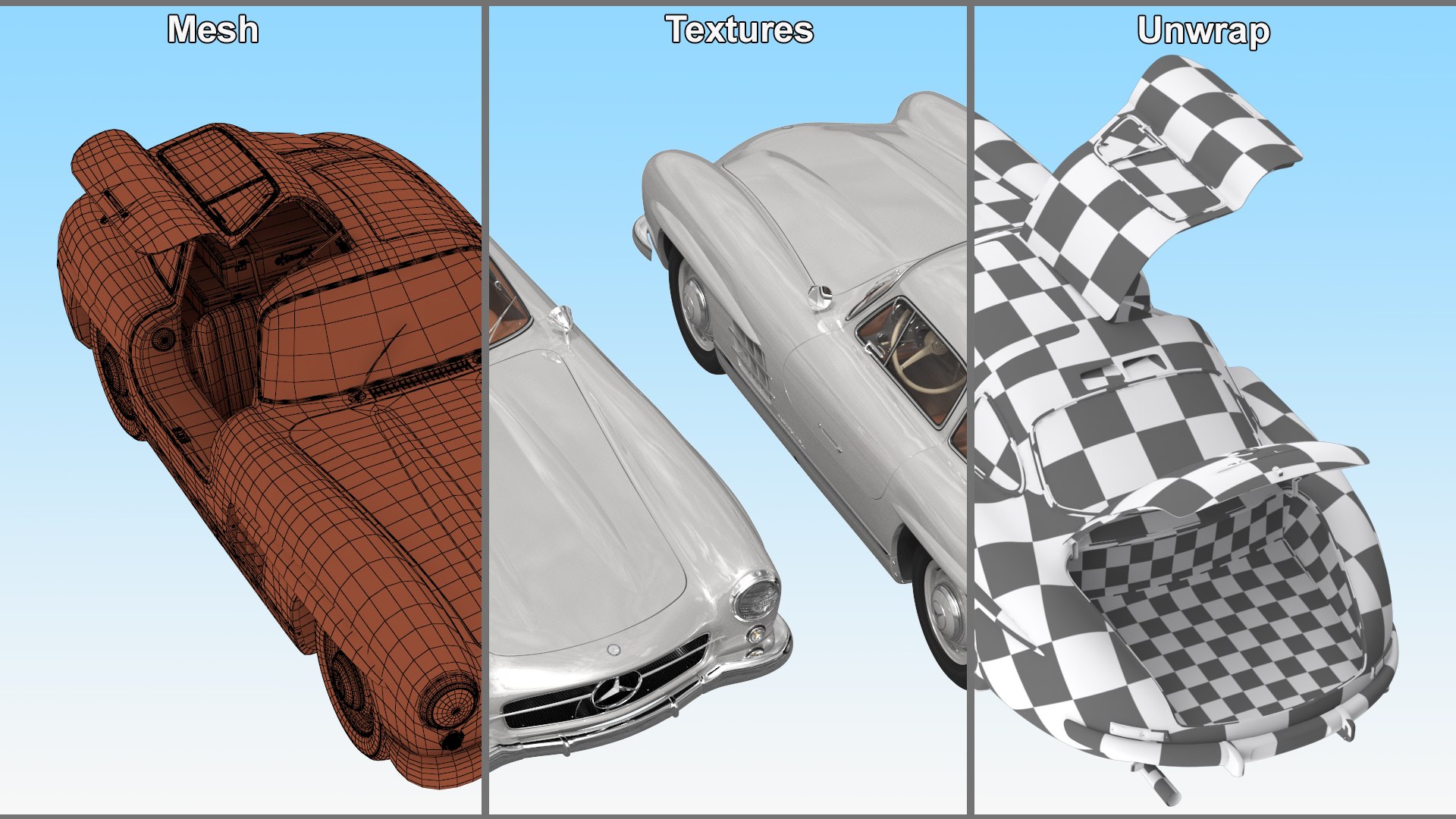 1955 Mercedes Benz 300SL Gullwing 3D https://p.turbosquid.com/ts-thumb/1R/WJ4pF7/ws/1955_mercedes_benz_300sl_gullwing_023/jpg/1754435513/1920x1080/fit_q87/87a860aec2c635efe4d0e0f66f345e6a4743c4aa/1955_mercedes_benz_300sl_gullwing_023.jpg