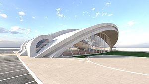 exhibition hall exterior and interior