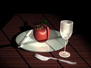 3d model table setting knife fork