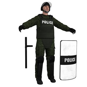 riot police officer 3d model