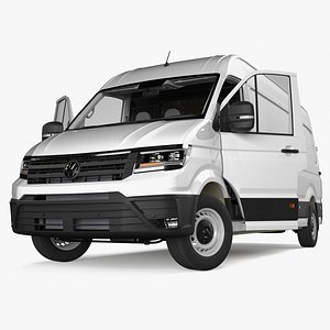 Volkswagen Crafter Van 2024 Long White Color Rigged 3D model