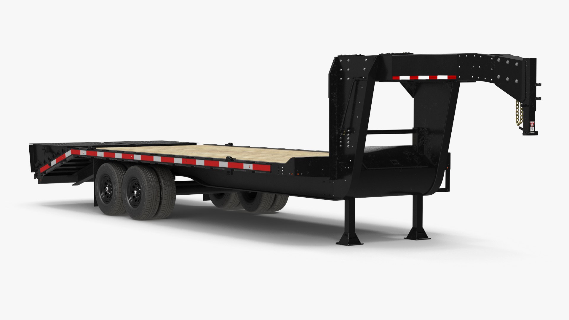Gooseneck Hauler Pickup Trailer 3D model preview