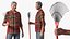 Chinese Grandpa with Rake 3D model