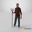 Chinese Grandpa with Rake 3D model