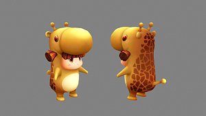 3D Cartoon giraffe costume - girl