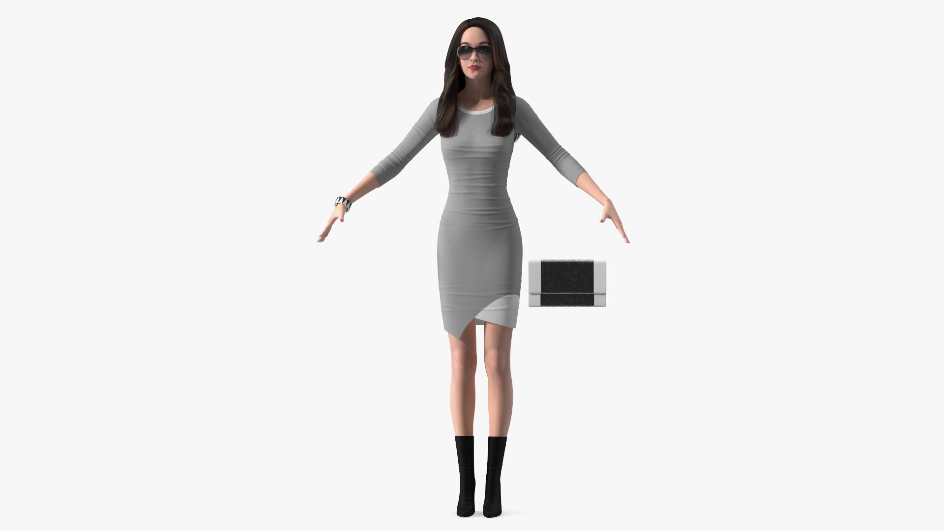 Chinese Woman Rigged for Modo 3D model preview