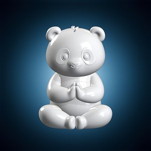 3D Chibi Panda Yoga Pose 3D Print Model
