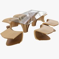 Unique Parametric  Design Table With six chairs