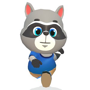 Raccoon Dog Animated Rigged