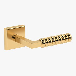 Rose Door Handle Brass