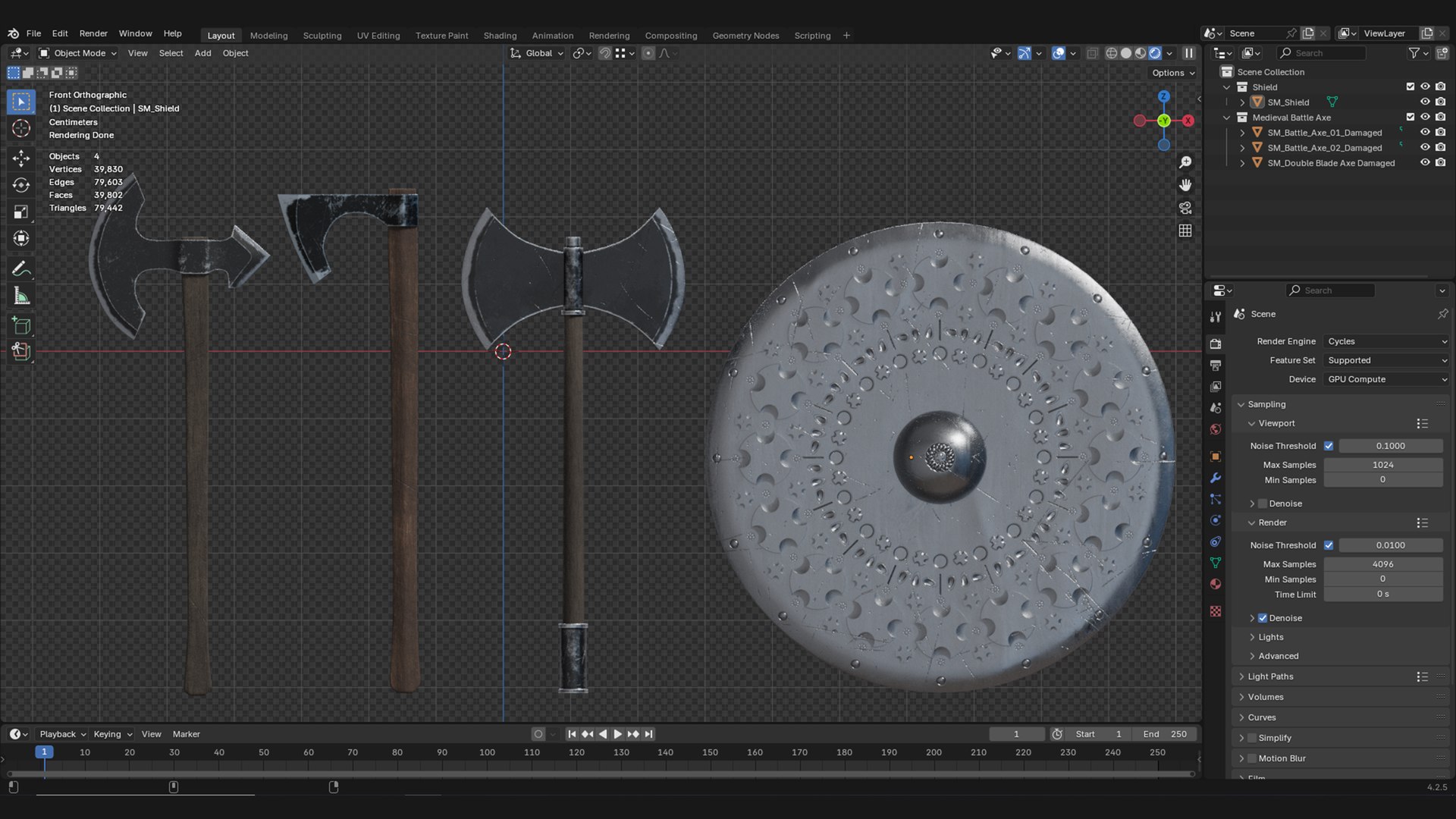 Medieval Battle Axe And Shield 3D - TurboSquid 2429226
