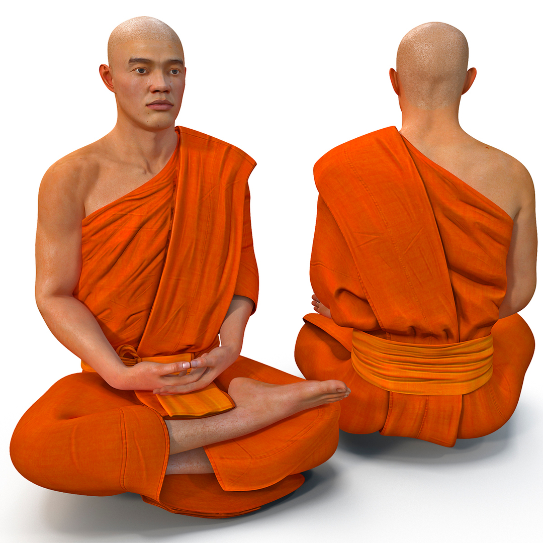 3ds max buddhist monk seated meditation