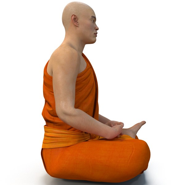 3ds max buddhist monk seated meditation