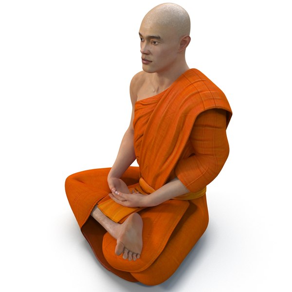 3ds max buddhist monk seated meditation