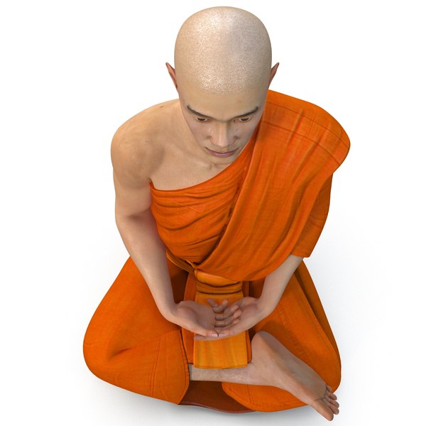 3ds max buddhist monk seated meditation