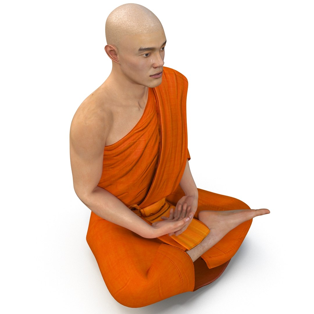 3ds max buddhist monk seated meditation