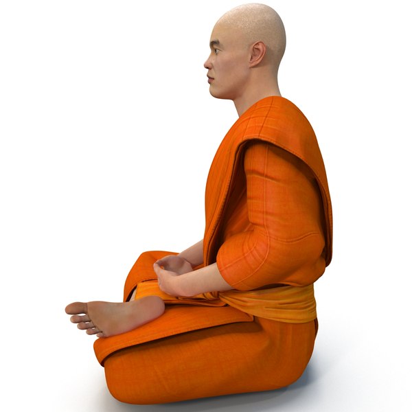 3ds max buddhist monk seated meditation