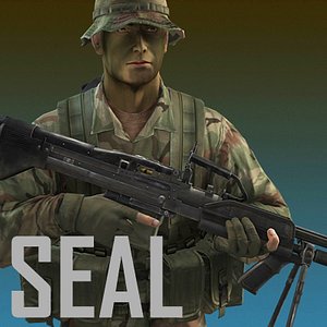 US Navy SEAL (Jungle version) with MK-43 machine gun
