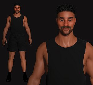 Game-Ready Stylized Male 3D Character - Athletic Casual Outfit