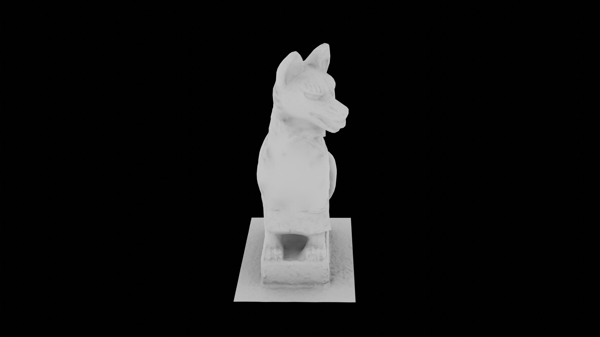 Japanese Fox Stone Statue Scan Model - TurboSquid 2153974