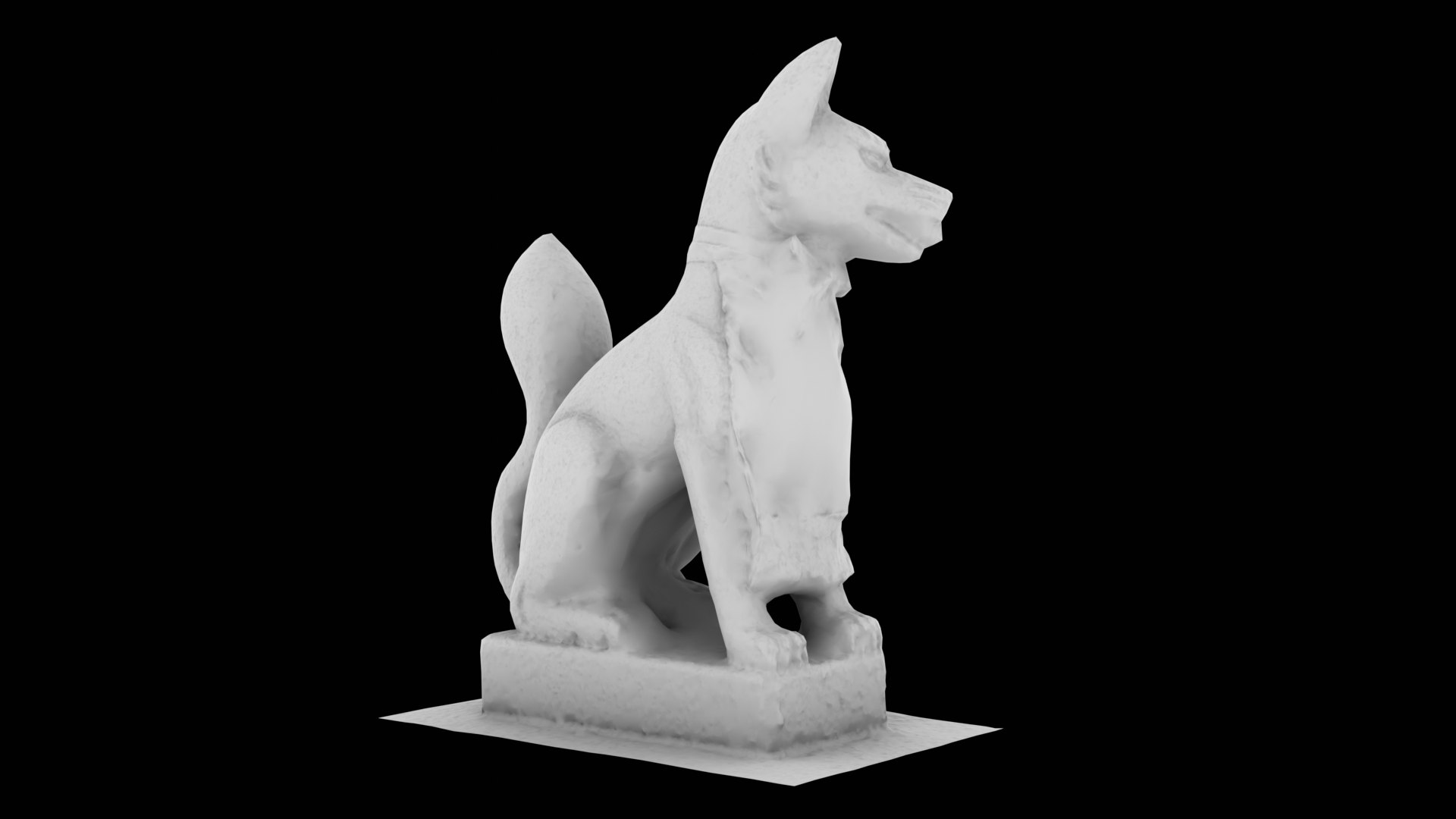 Japanese Fox Stone Statue model - TurboSquid 2153974