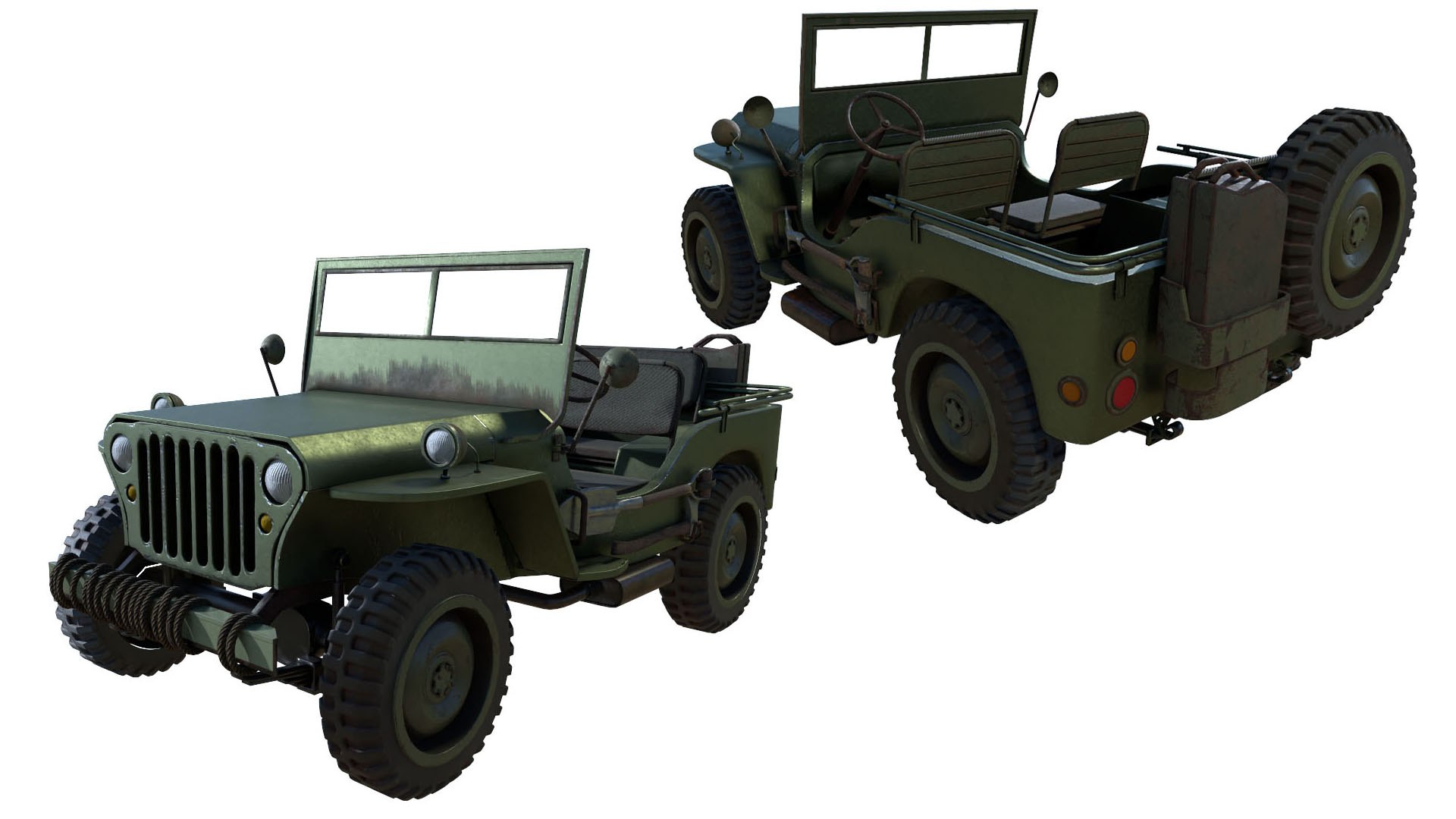 3D army truck and army jeep model - TurboSquid 2020089