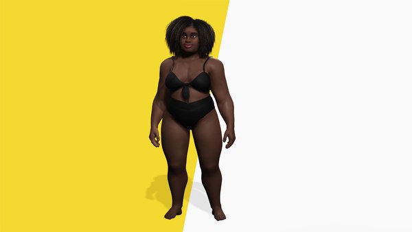600px x 338px - Big fat Naked African Female Cartoon Black - afro rigged Woman Low-poly 3D  model 3D model - TurboSquid 2111386