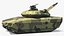 3D Tactical Armored Fighting Tank Camouflage Green Rigged